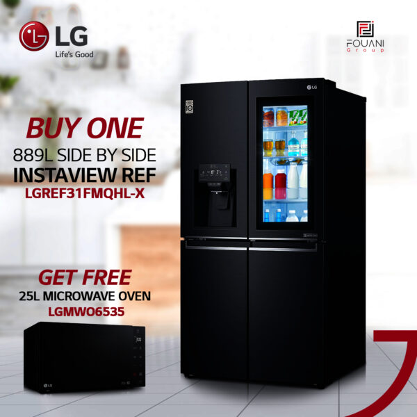 LG GR-X31FMQHL 889L InstaView™ Door In Door® Side by Side Refrigerator